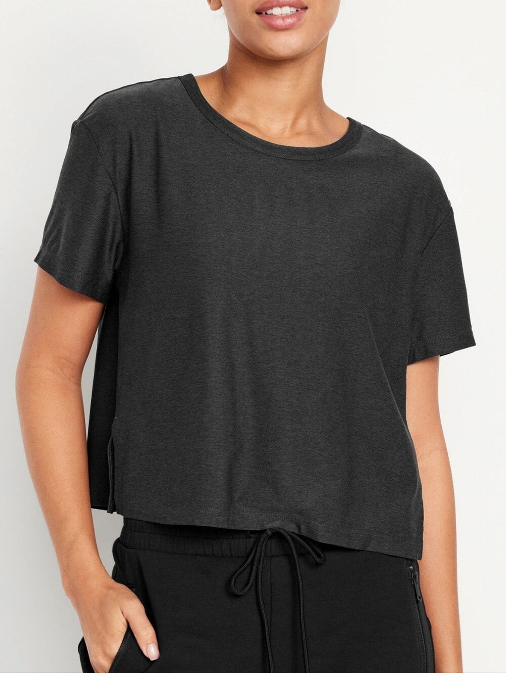 Old Navy Active Cloud 94 Soft Cropped Boxy Workout Tee Shirt Size Medium Tall